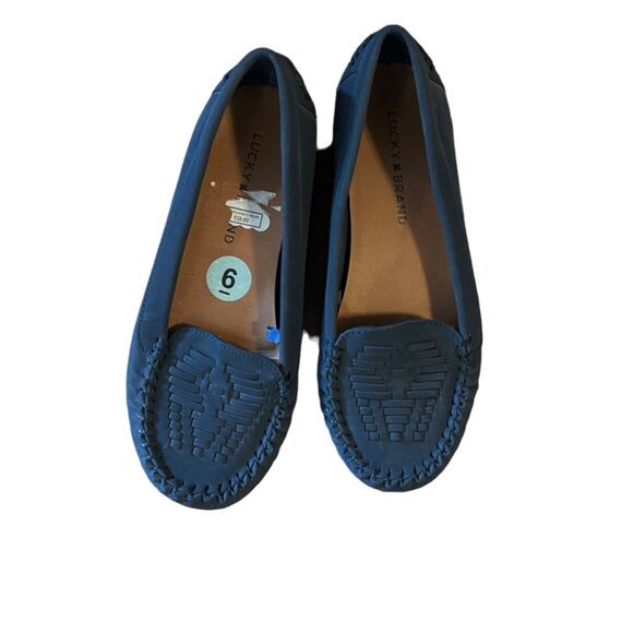 NEW Lucky Brand Aninah Blue Suede Loafers size 6 - Picture 1 of 7